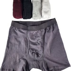 Men's Boxer Briefs 5-Pack - Black, Gray, White, Burgundy and DarkGray